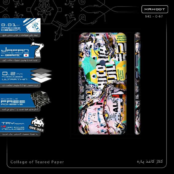 برچسب پوششی ماهوت مدل Collage of Teared Paper-FullSkin مناسب برای گوشی موبایل نوکیا 5.4