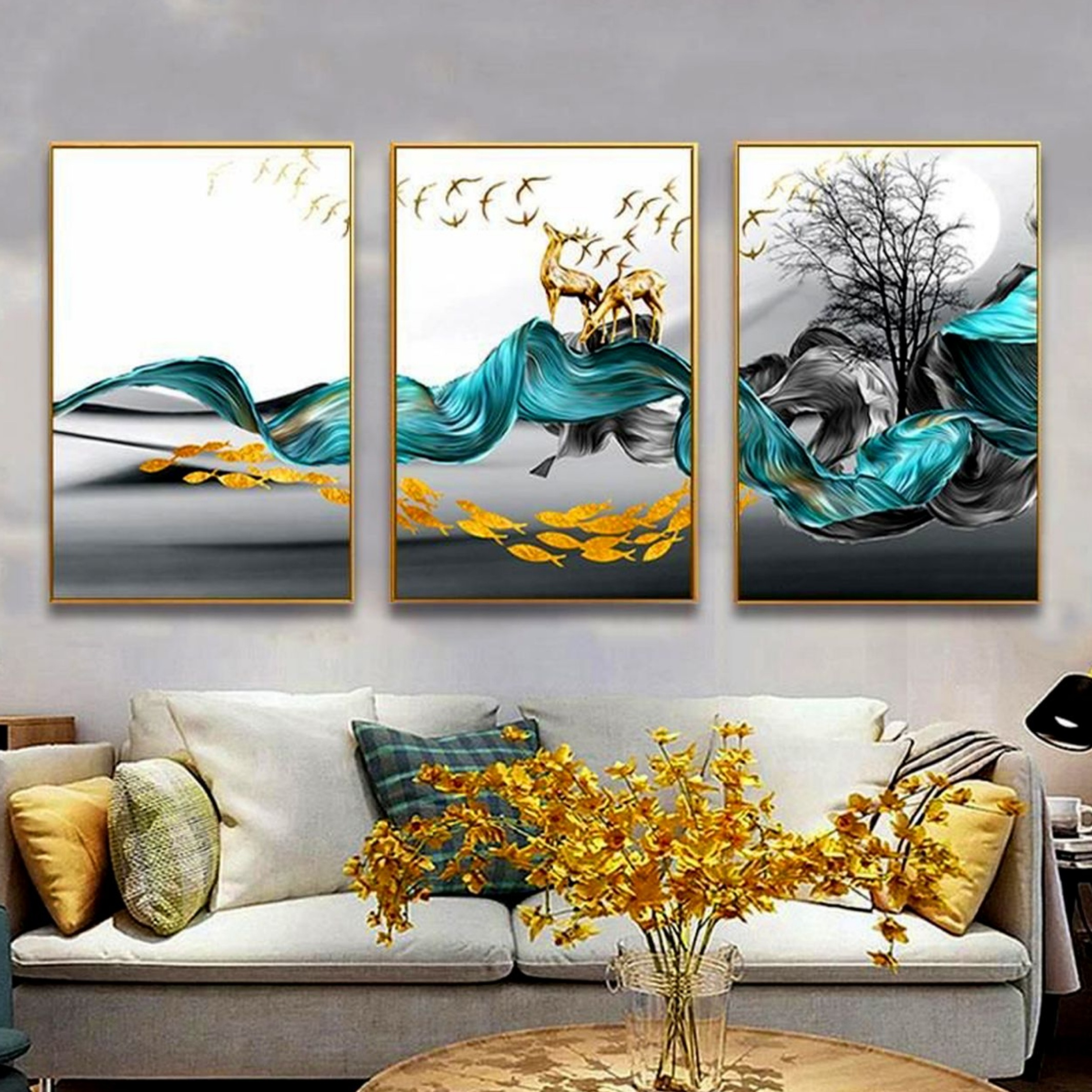  تابلو مدل دکوراتیو کد 3047 مجموعه 3 عددی