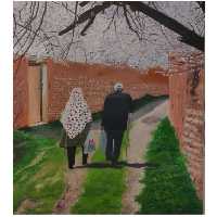 تابلو نقاشی رنگ روغن طرح گذر بهار کد ekt_30