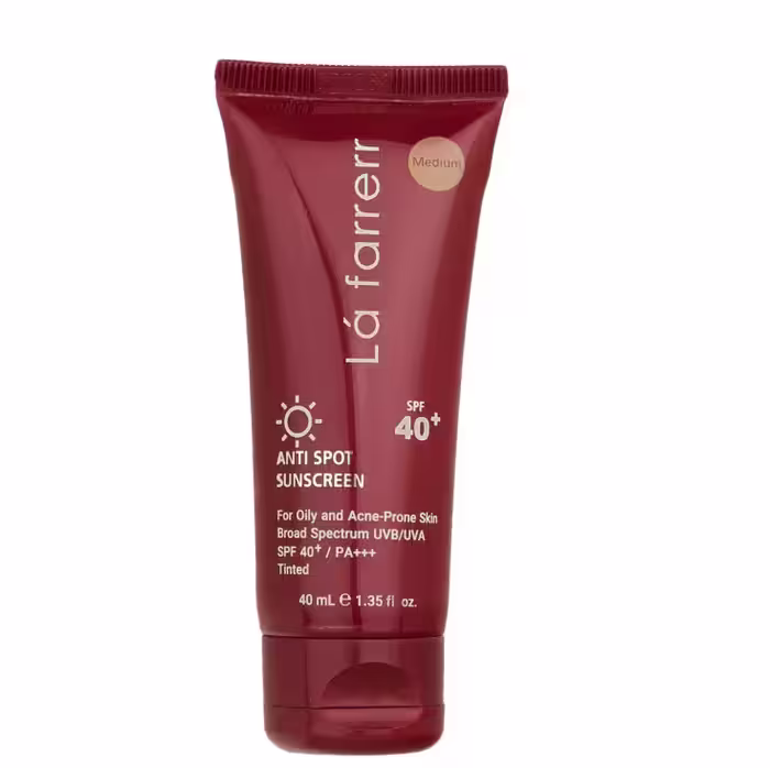 کرم ضد آفتاب رنگی لافارر +SPF40 |مناسب پوست چرب، مستعد لک| حجم 40 میل
