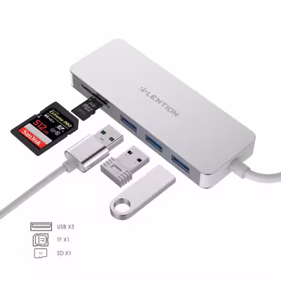 هاب 5 پورت USB3.0 لنشن مدل H15