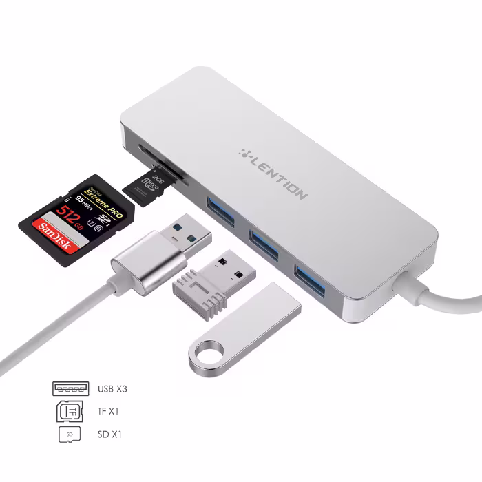 هاب 5 پورت USB3.0 لنشن مدل H15