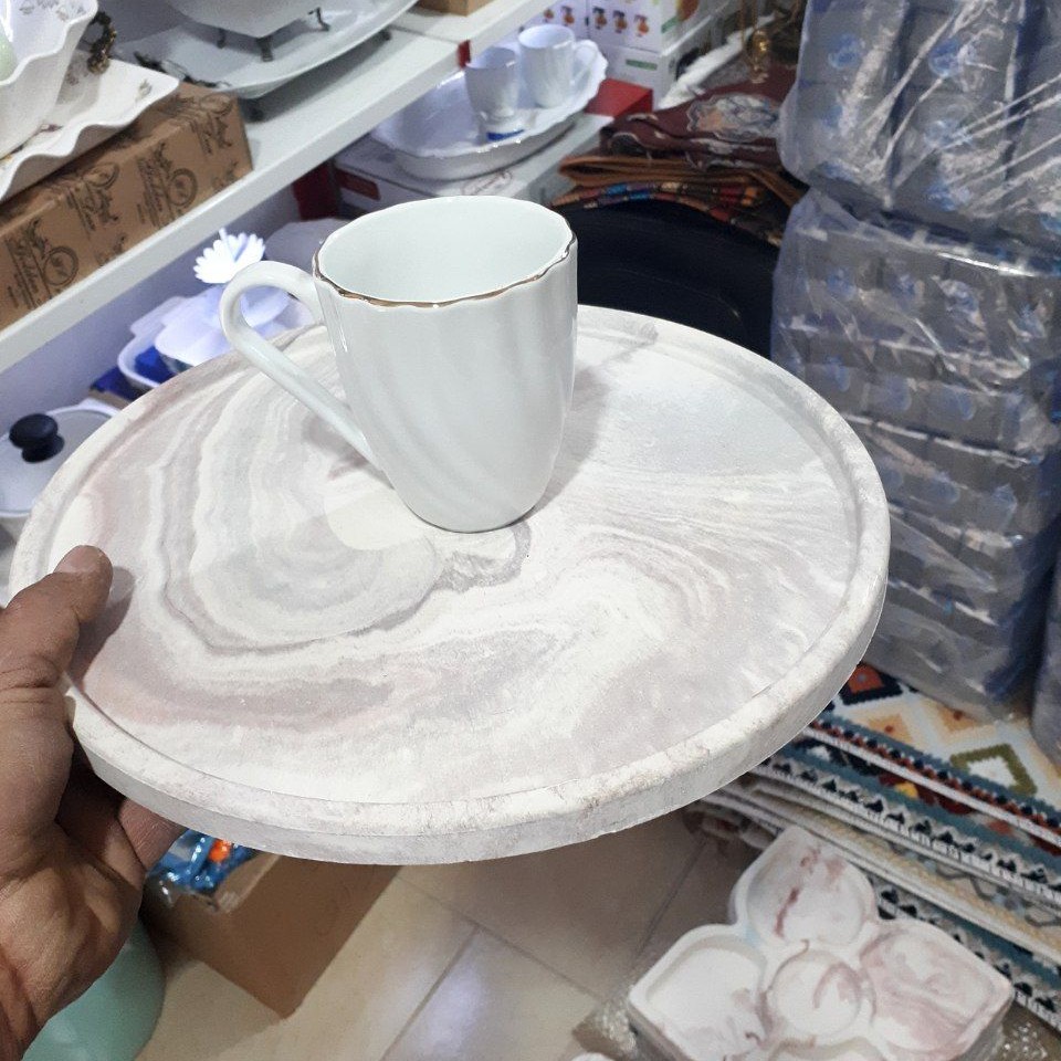 سینی گرد (جای کیک)سنگ مصنوعی
قابل شستشو
سنگ مصنوعی با قابلیت ضدباکتری
دارای رنگبندی