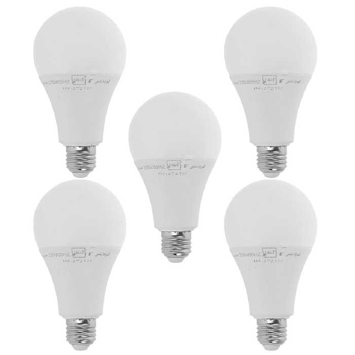 لامپ ال ای دی 15 وات فروزش مدل i20 پایه E27 بسته 5 عددی