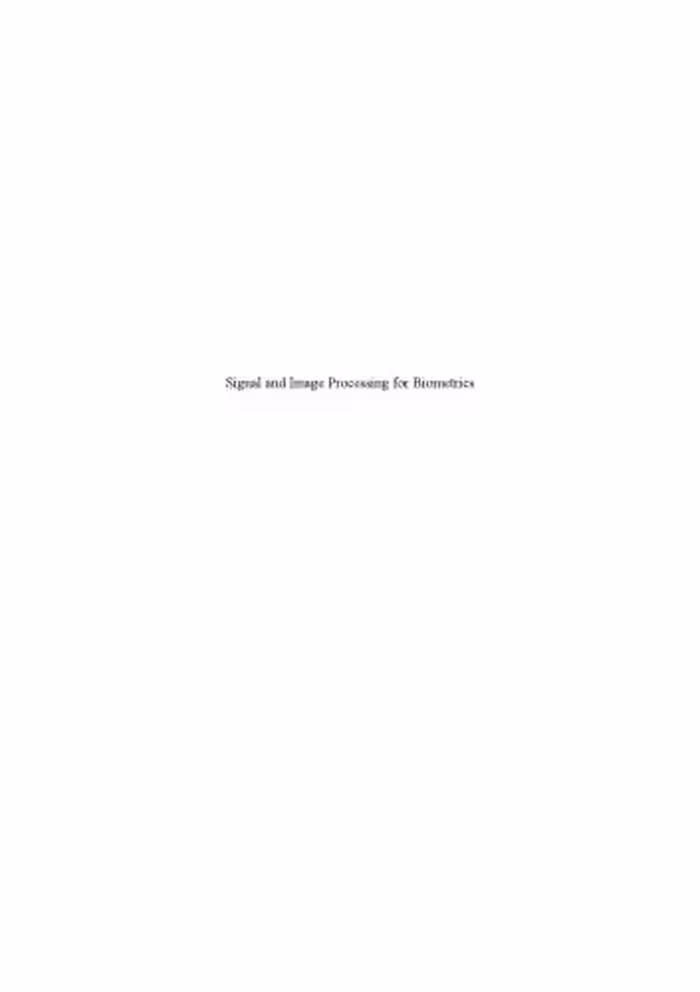خرید و دانلود نسخه کامل کتاب Signal and Image Processing for Biometrics