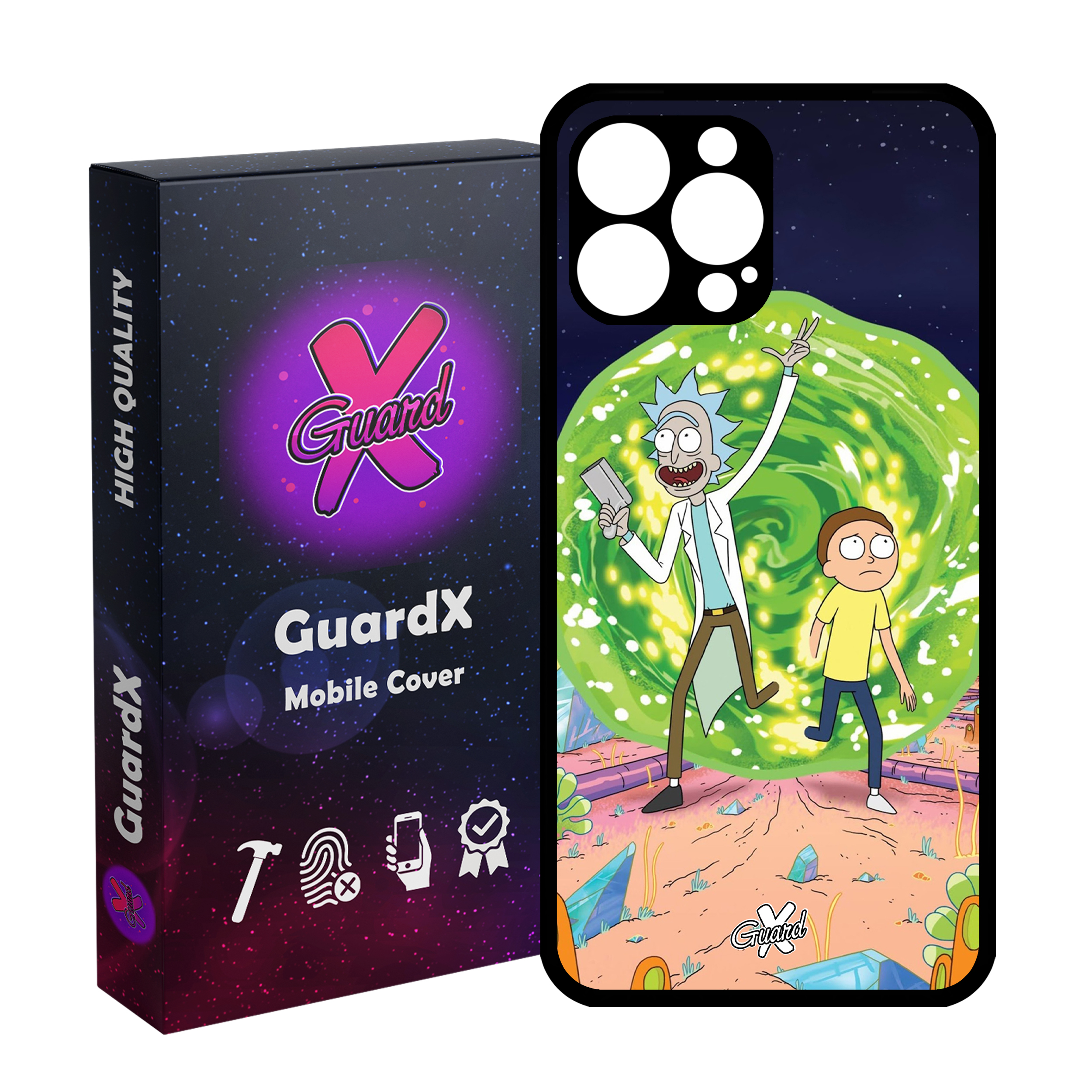 کاور گارد ایکس طرح Rick and Morty مدل Glass10190 مناسب برای گوشی موبایل اپل iPhone 13 Pro Max