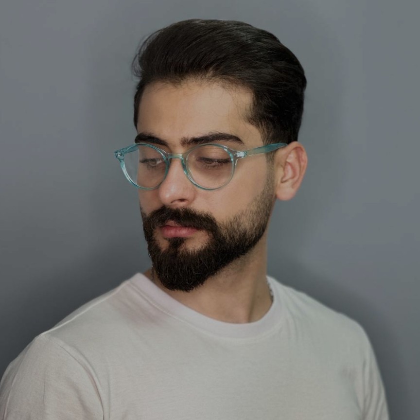 عینک طبی مردانه و زنانه گرد آبی بلوکات