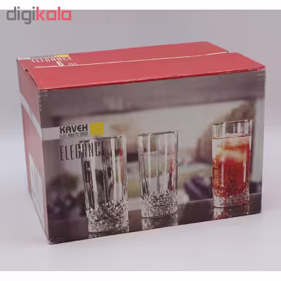 لیوان بلور کاوه مدل الگانس کد 5021-B بسته 6 عددی