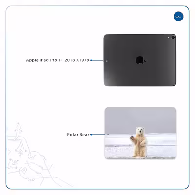 برچسب پوششی ماهوت مدل Polar bear مناسب برای تبلت اپل iPad Pro 11 2018 A1979