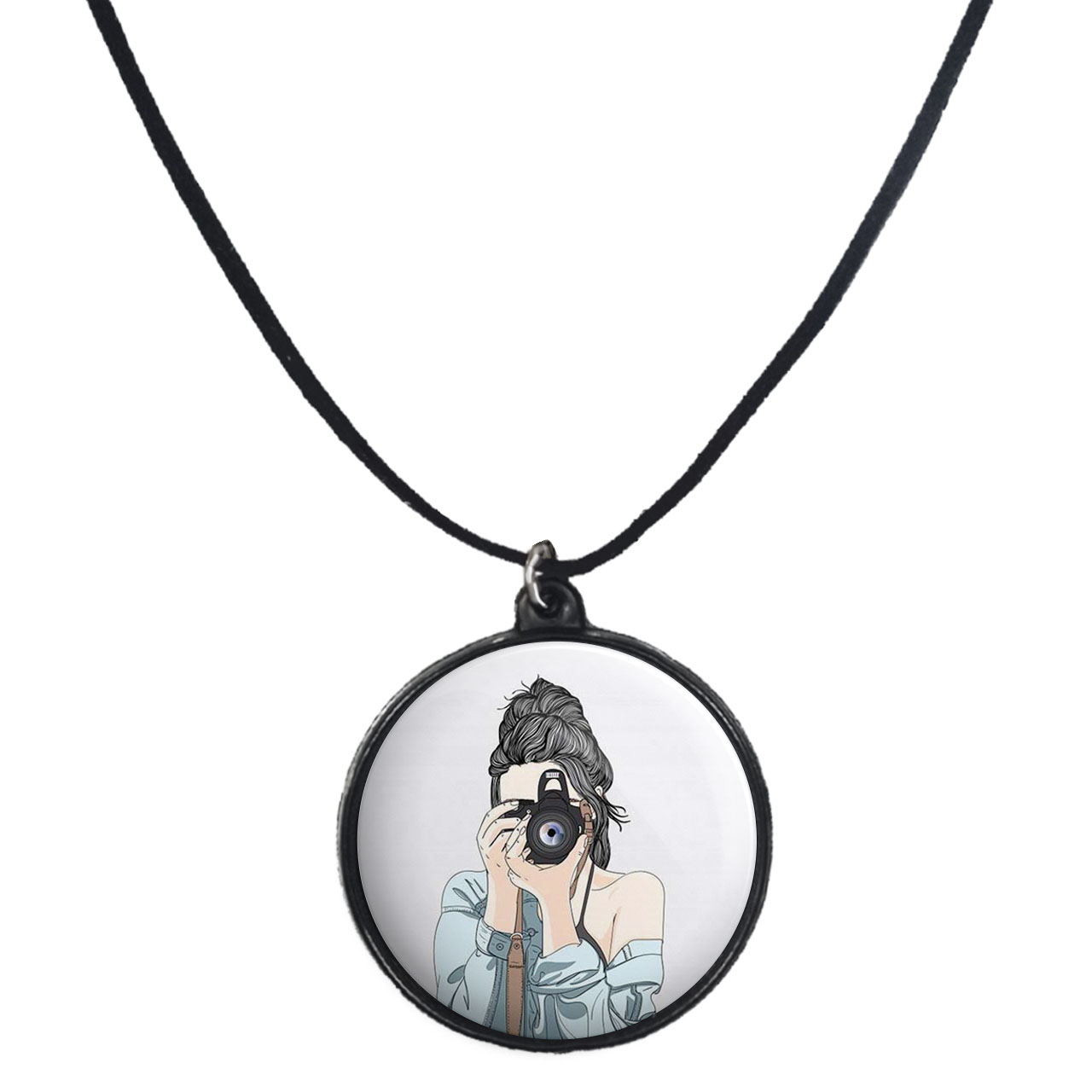 گردنبند پرمانه طرح عکاس کد pmb.5104 مدل دو طرفه