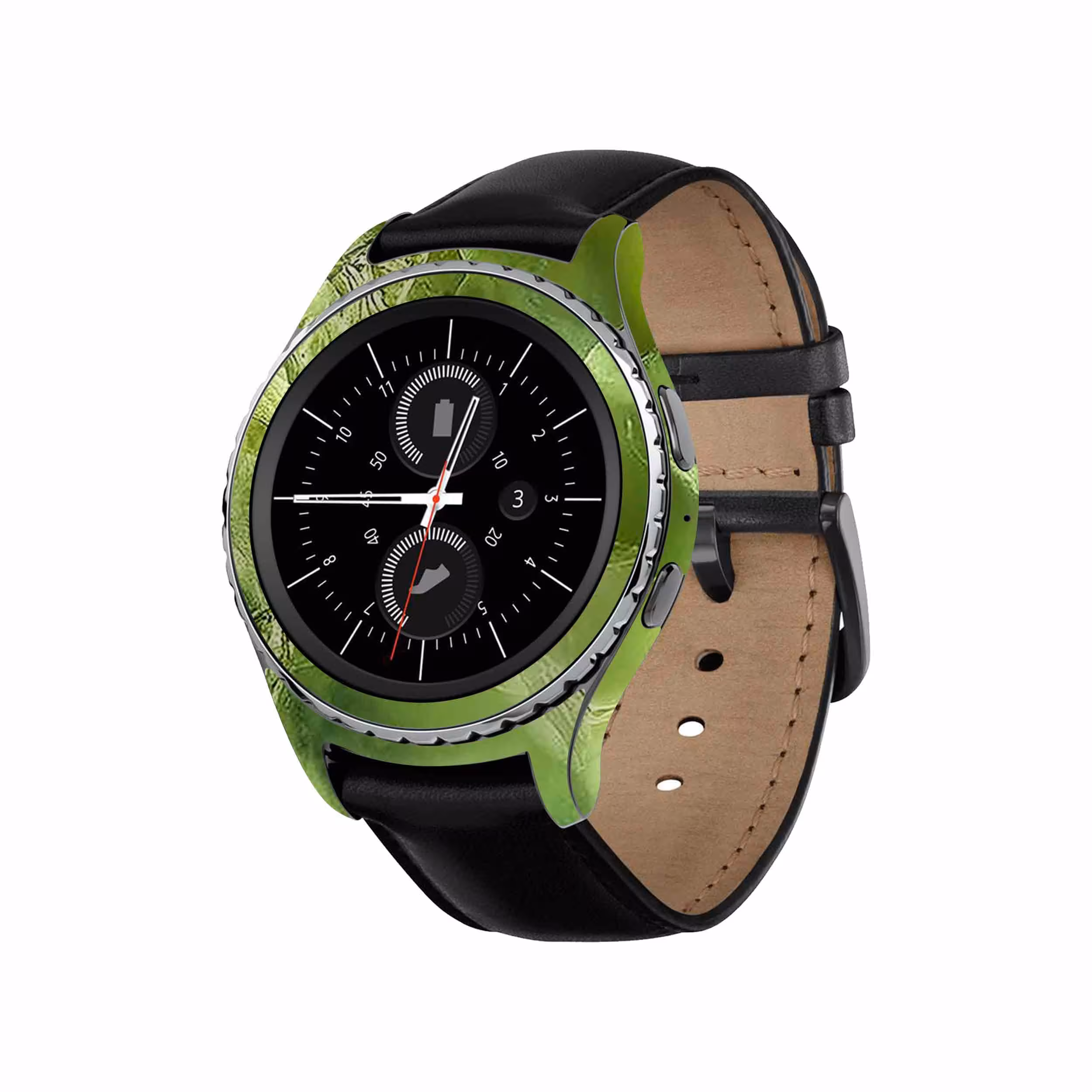 برچسب ماهوت طرح Green_Crystal_Marble مناسب برای ساعت هوشمند سامسونگ Galaxy Gear S2 Classic