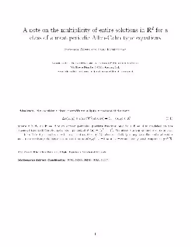 خرید و دانلود نسخه کامل کتاب A note on the multiplicity of entire solutions in R2 for a class of almost periodic Allen-Cahn type equations