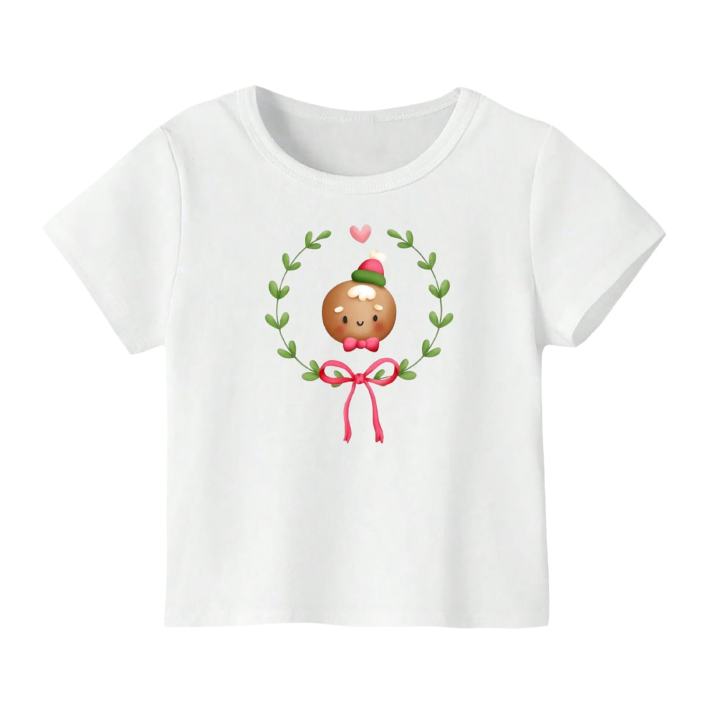 تی شرت آستین کوتاه بچگانه مدل بیسکوییت کریسمس کد 4 رنگ سفید