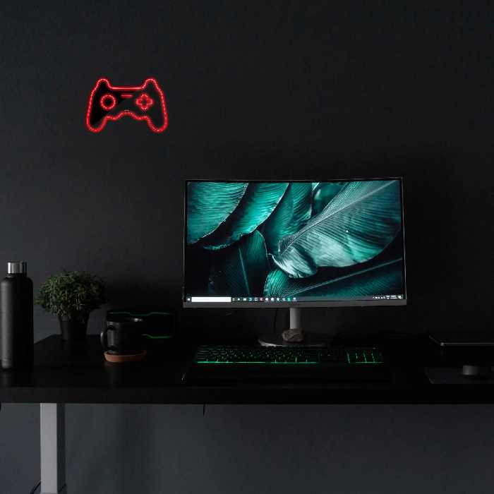 چراغ دیواری نئون دیزاین طرح Game-Controller-BL_RD