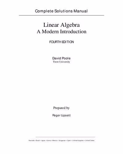 خرید و دانلود نسخه کامل کتاب Linear Algebra - A Modern Introduction (4e) ISM