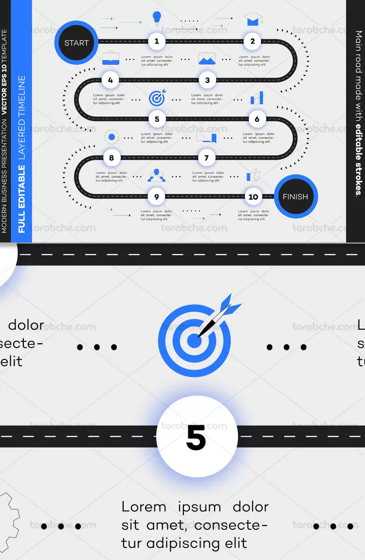 وکتور ارائه کسب و کار مدرن | گرافیک با طعم تربچه
