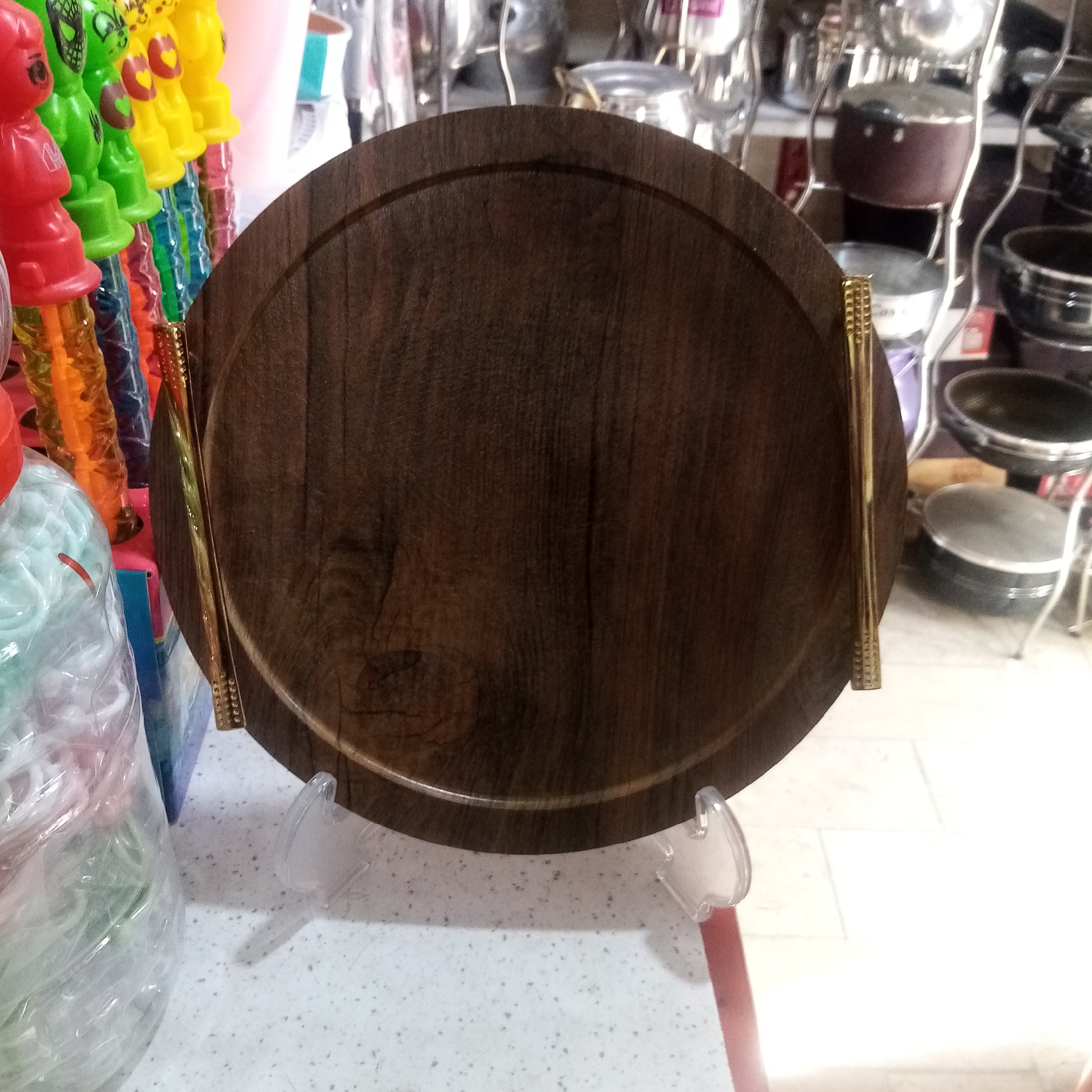 سینی گرد چوبی وکیومی قطر 30سانت