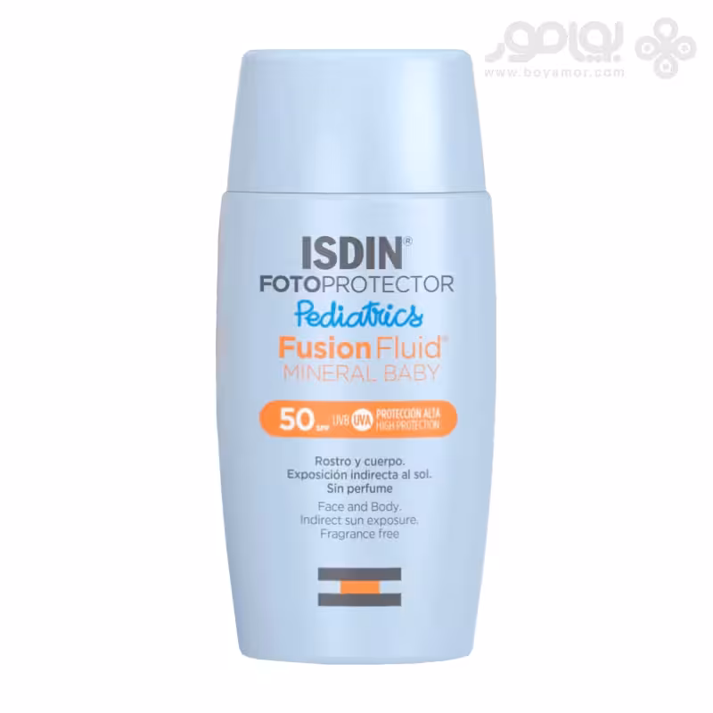 ضد آفتاب مینرال کودک ایزدین فیوژن فلوئید SPF50 مدل PEDIATRICS
