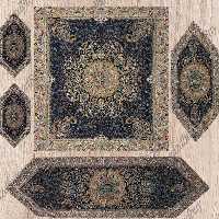 ست 5 تکه رومیزی ترمه افشاری رنگ سرمه ای با کیفیت عالی