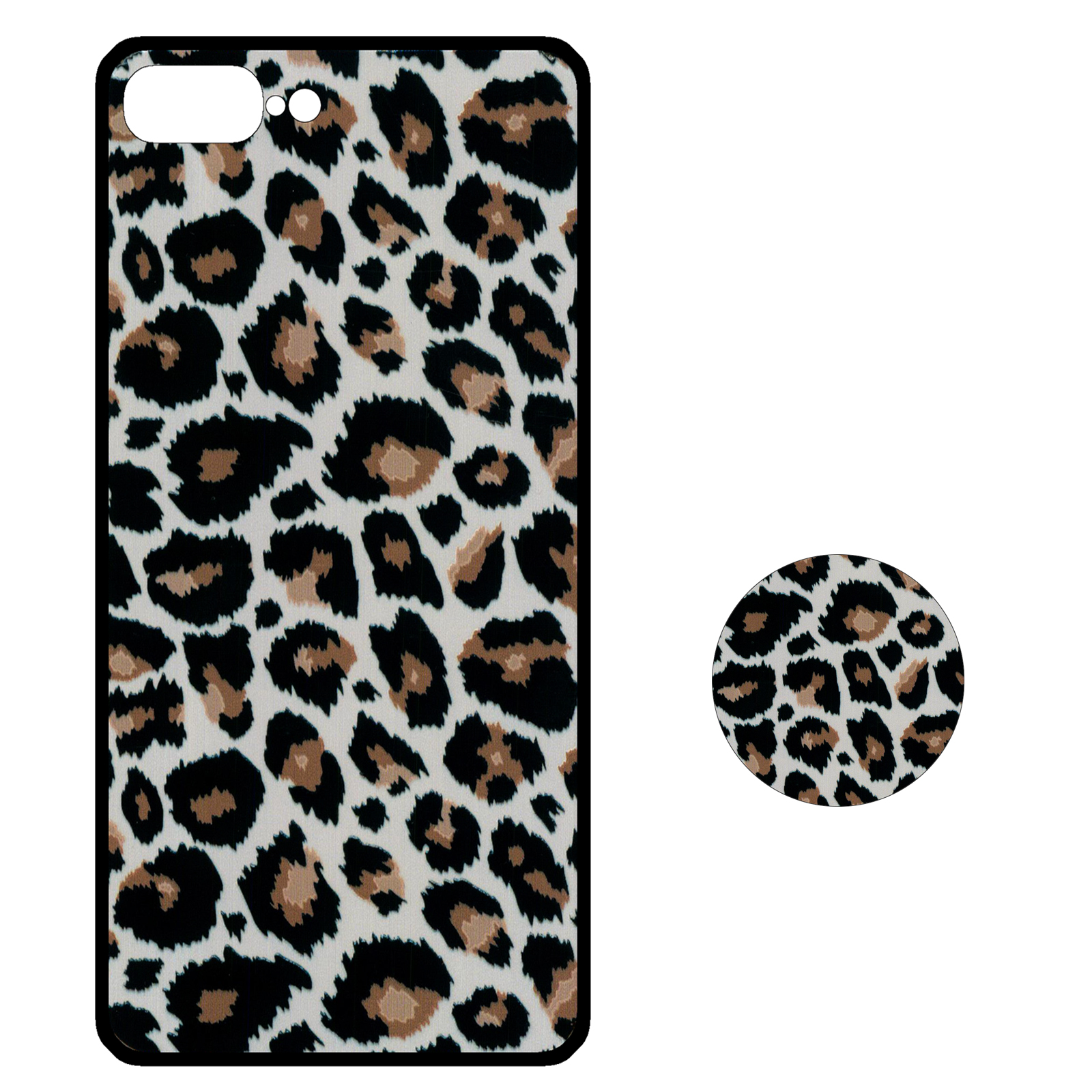 کاور طرح پلنگی کد 2856 مناسب برای گوشی موبایل اپل iphone 7 plus / iphone 8 plus به همراه پایه نگهدارنده