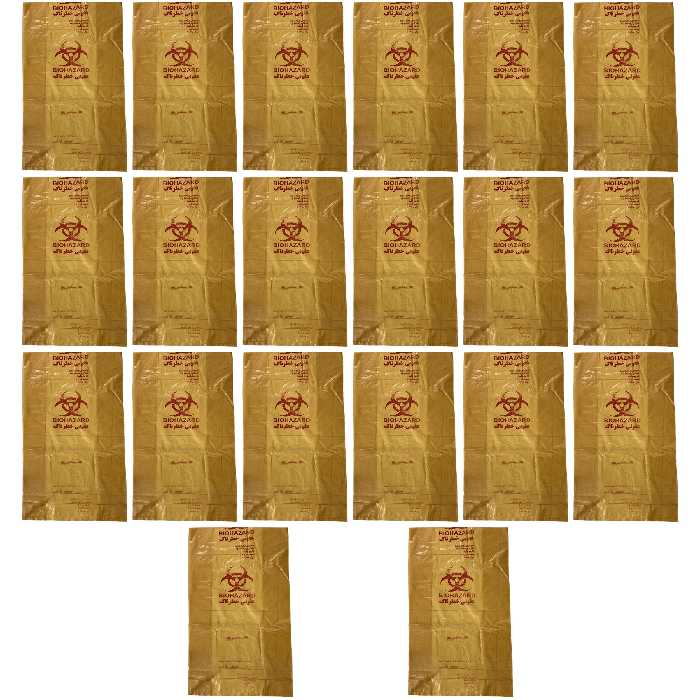 کیسه زباله مدل بیمارستانی چاپدار عفونی 90.70 بسته 20 عددی