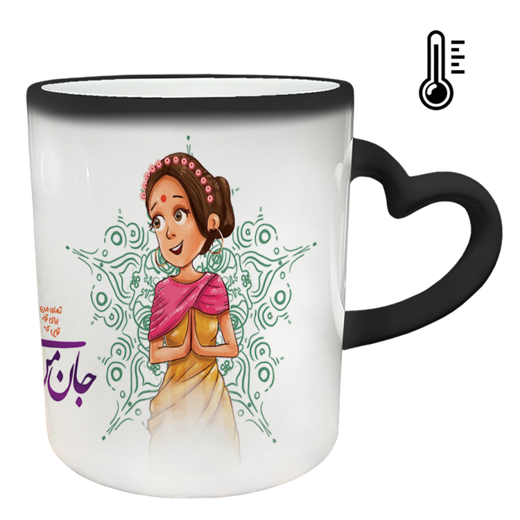 ماگ حرارتی مدل دسته قلبی طرح عاشقانه کد 221