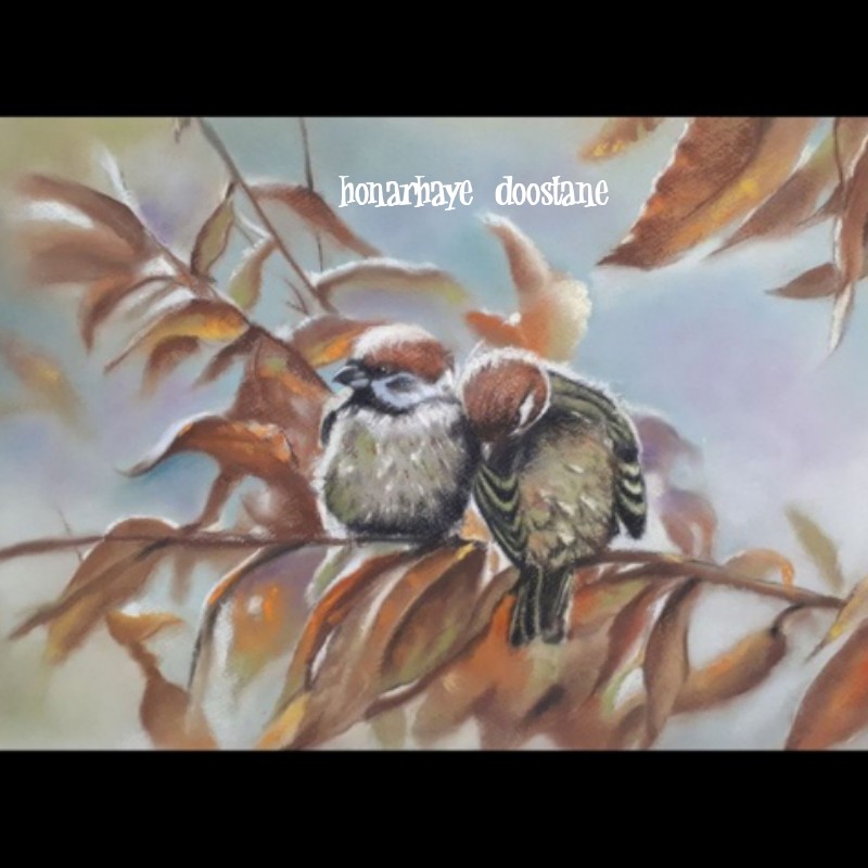 تابلو نقاشی طرح گنجشک قابل سفارش با قاب  و بدون قاب