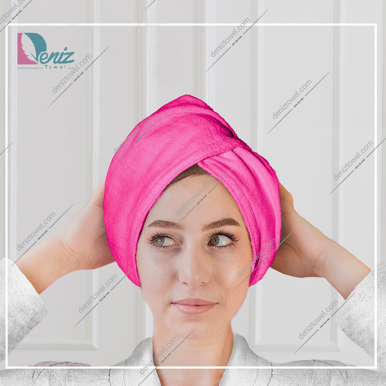 حوله سر طرح ساده مدل کلاه پیچ رنگ سرخابی