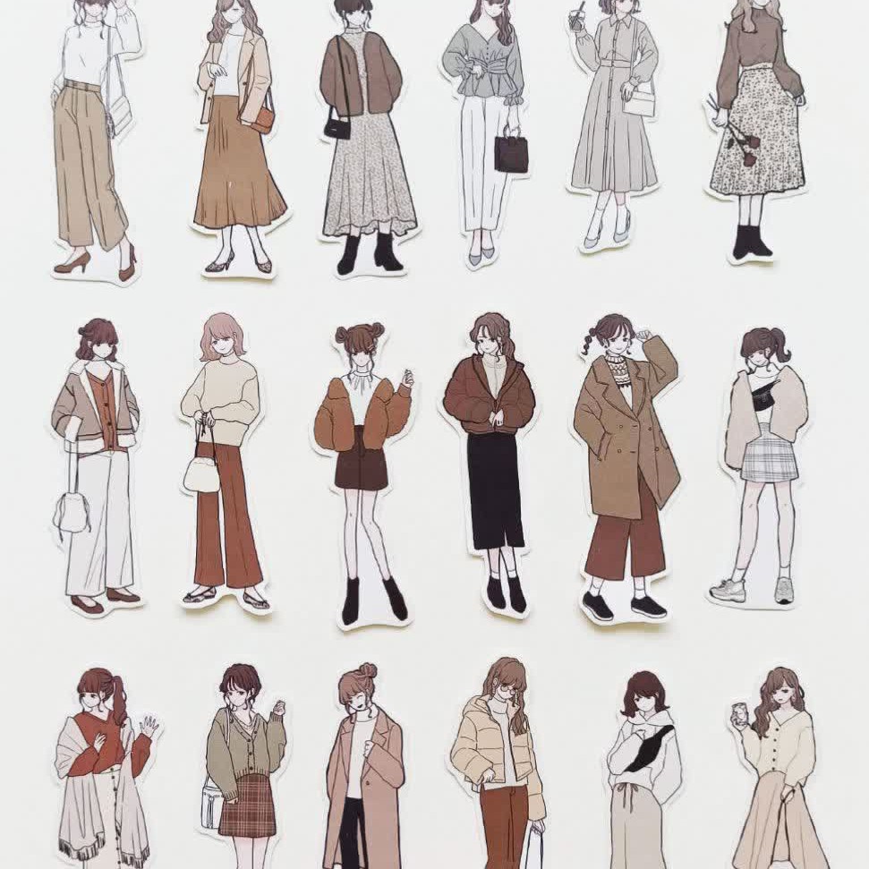  استیکر دختر برش خورده 18 عددی کیوت 