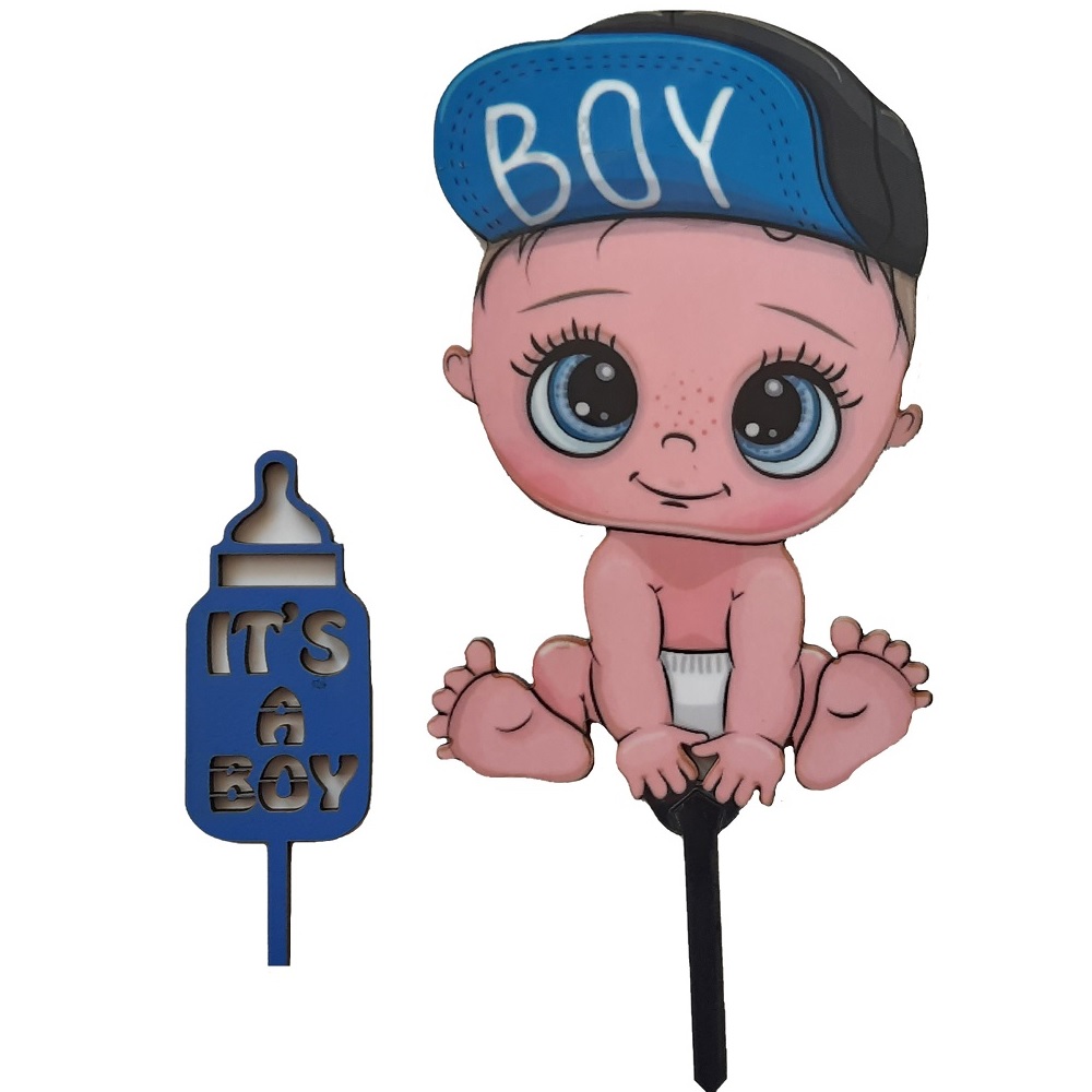 تاپر تزیین کیک بهگز مدل Boys مجموعه 2 عددی