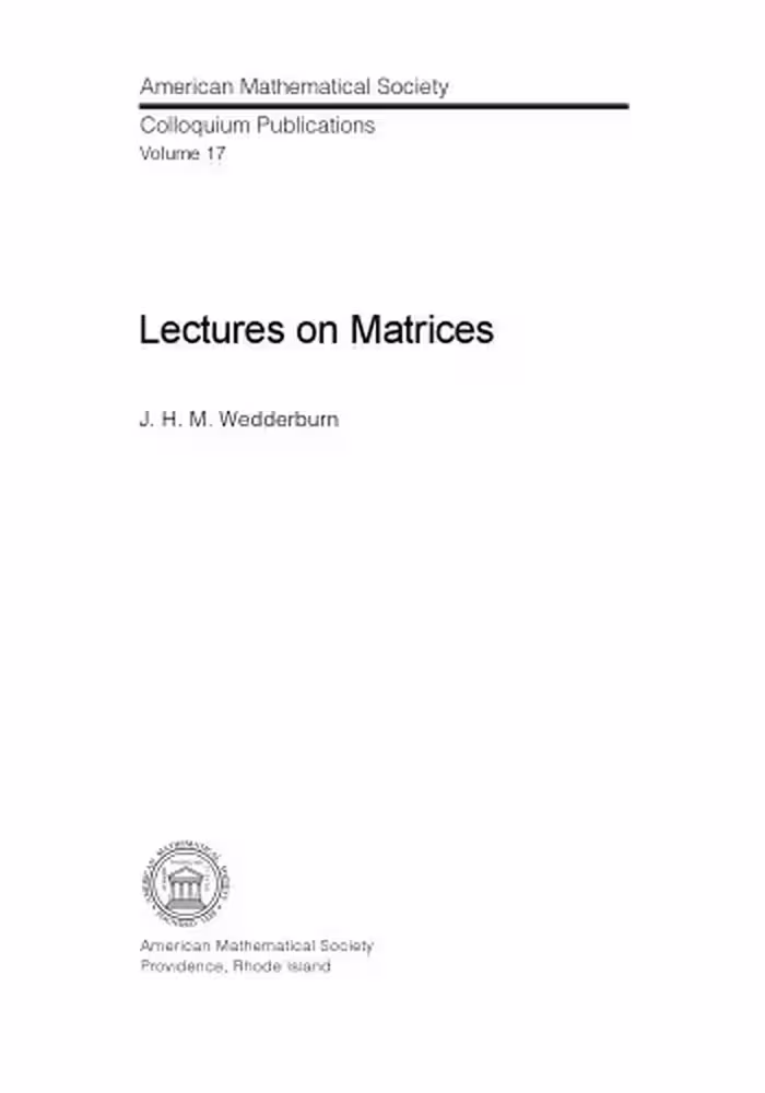 خرید و دانلود نسخه کامل کتاب Lectures on Matrices