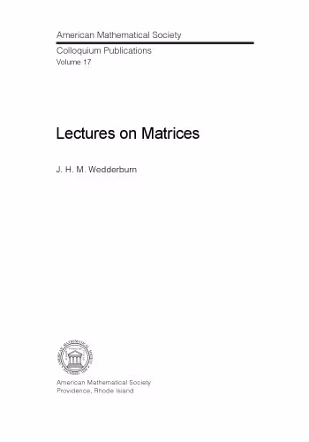 خرید و دانلود نسخه کامل کتاب Lectures on Matrices