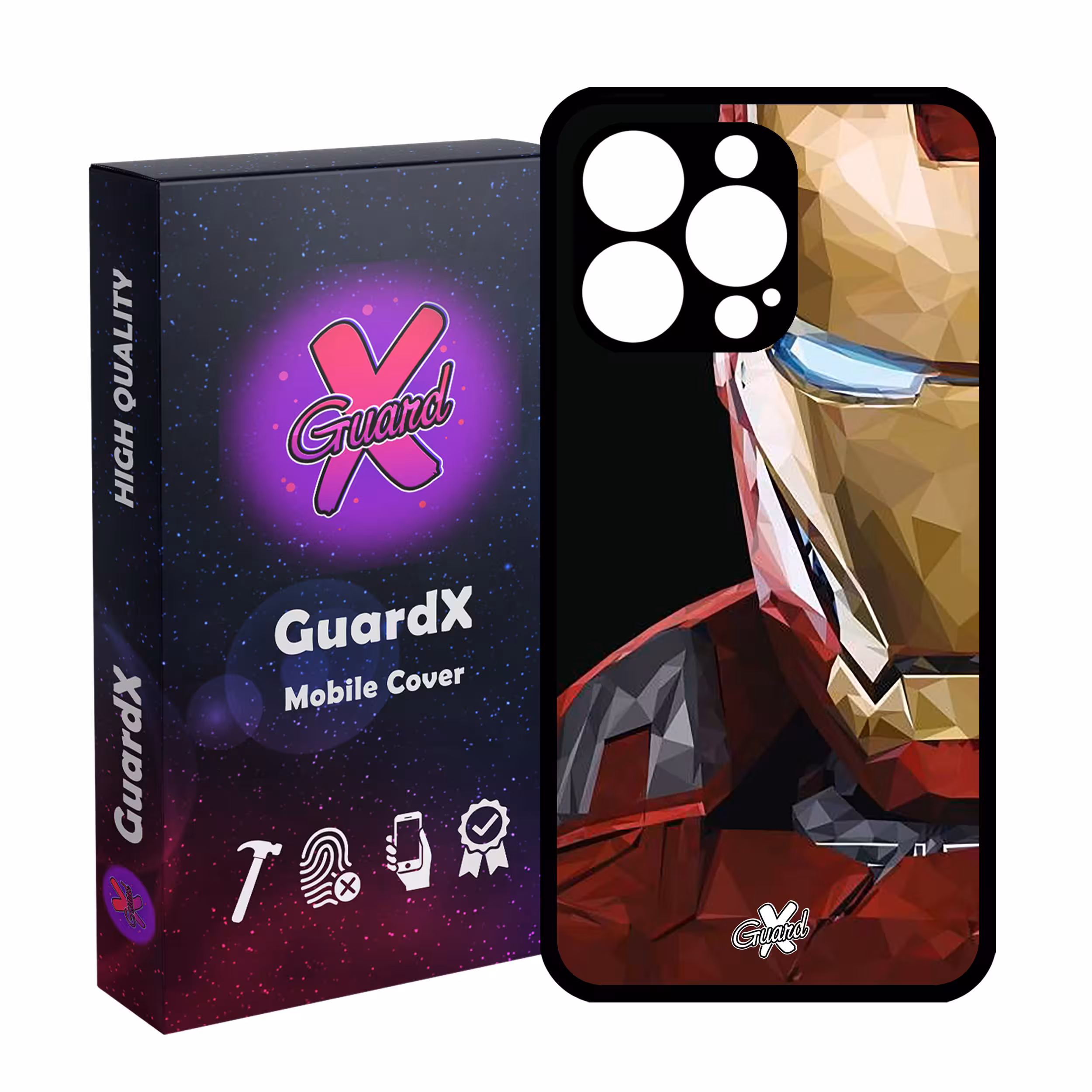 کاور گارد ایکس طرح Iron Man مدل Glass10048 مناسب برای گوشی موبایل اپل iPhone 13 Pro