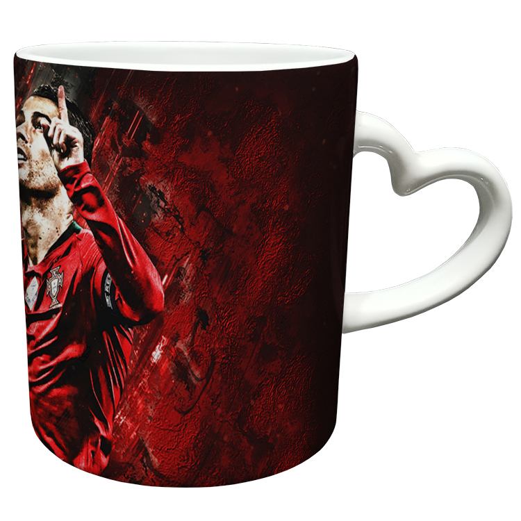 ماگ مدل دسته قلبی طرح رونالدو کد 125