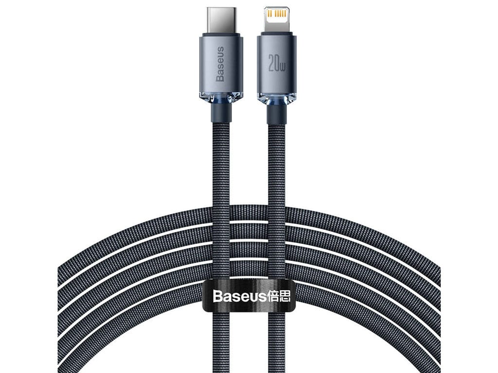 کابل تایپ‌سی به لایتنینگ بیسوس 2 متری  Baseus CAJY000301 Crystal Shine Series Fast Charging Data Cable Type-C to iP 20W