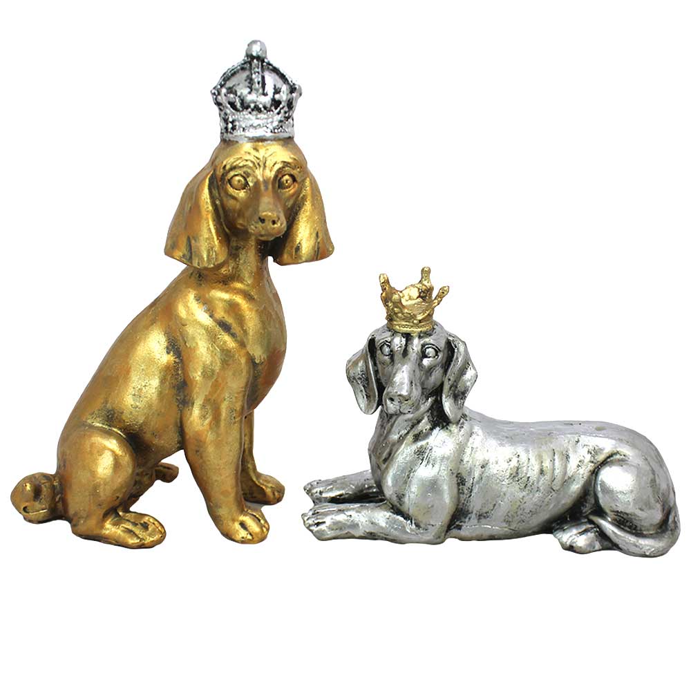 مجسمه مدل سگ سلطنتی مجموعه 2 عددی