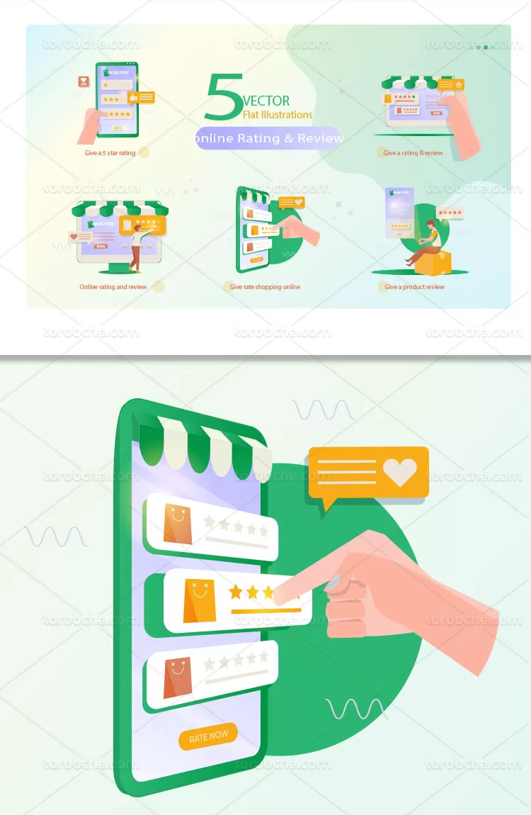 وکتور امتیازدهی آنلاین فلت | گرافیک با طعم تربچه