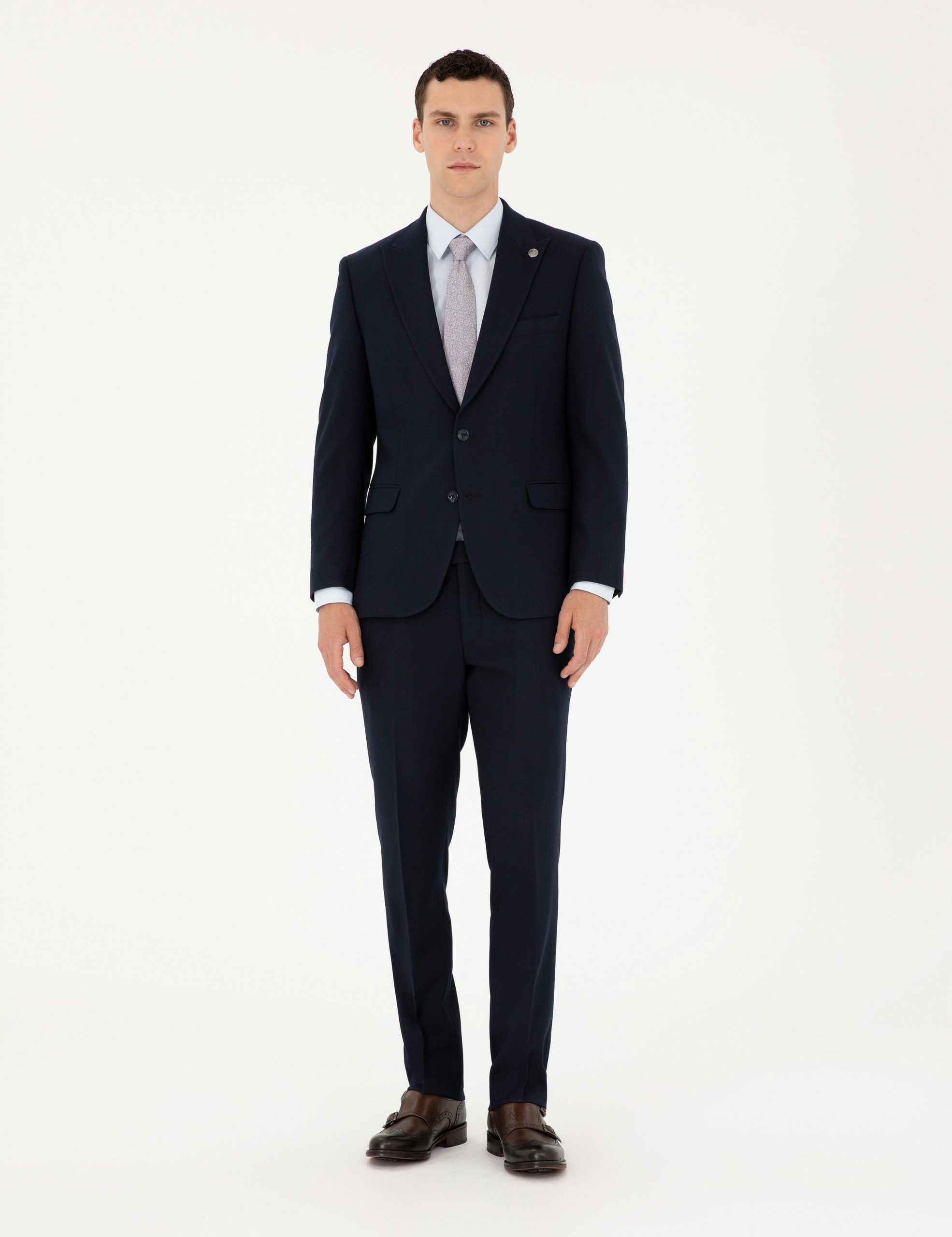 کت و شلوار مردانه سرمه ای پیرکاردین - فروشگاه لباس شهرمون