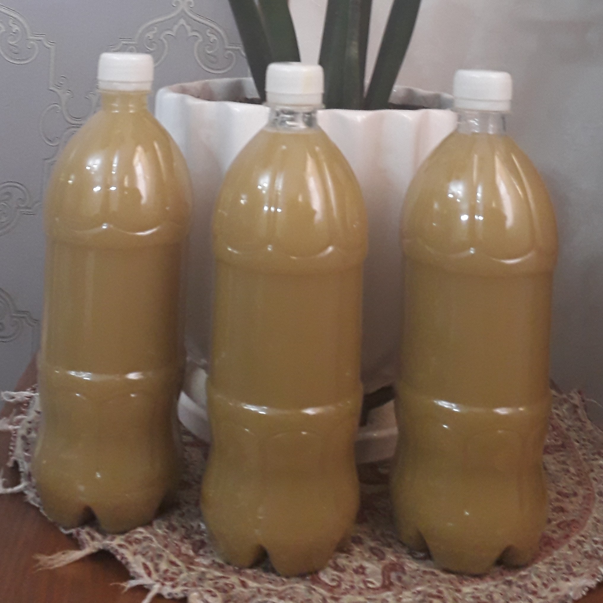 آب غوره طبیعی وبدون مواد نگه دارندهطعمی خاص و خوشمزه مستقیم از باغ پدری در شمال در ظرفهای یک کیلویی