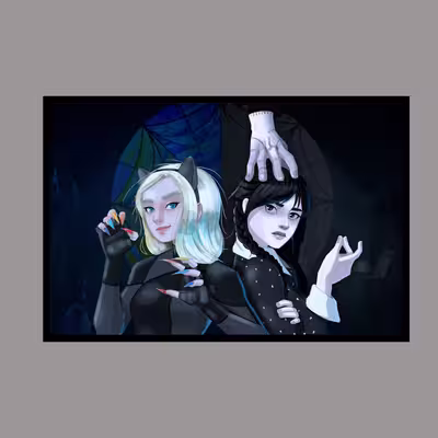 تابلو مدل ونزدی آدامز Wednesday Addams کد LAG10135