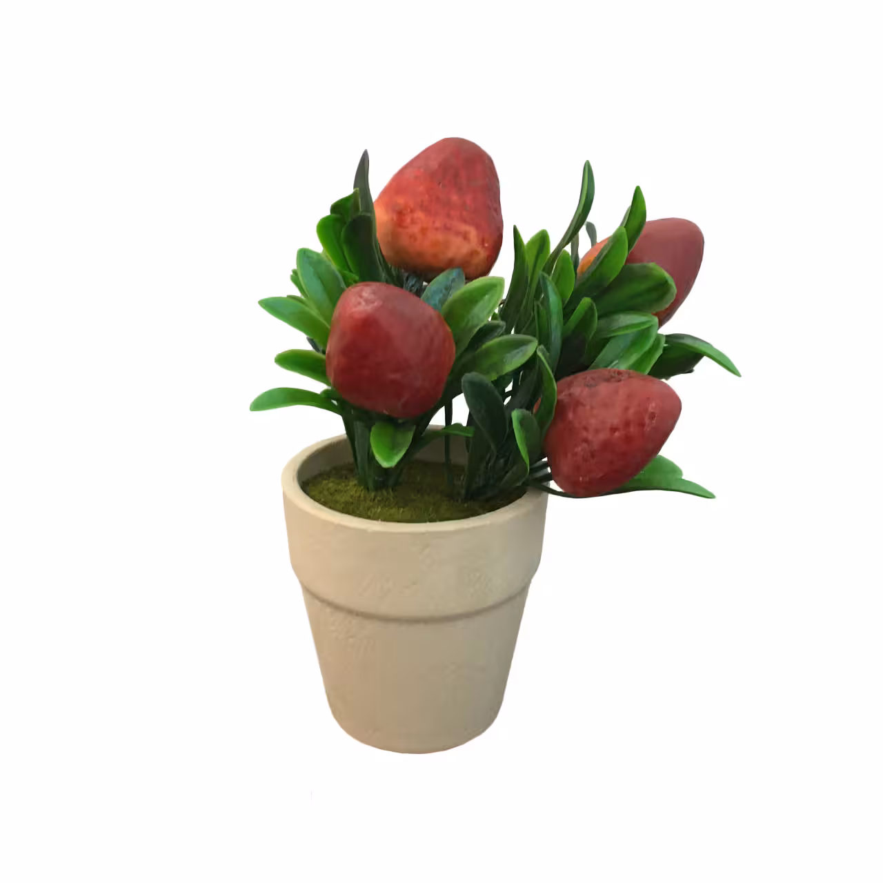 گلدان به همراه گل مصنوعی مدل strawberry کد 120 