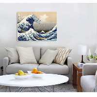 تابلو نقاشی رنگ روغن طرح موج بزرگ کاناگاوا هوکوسای کد 6080