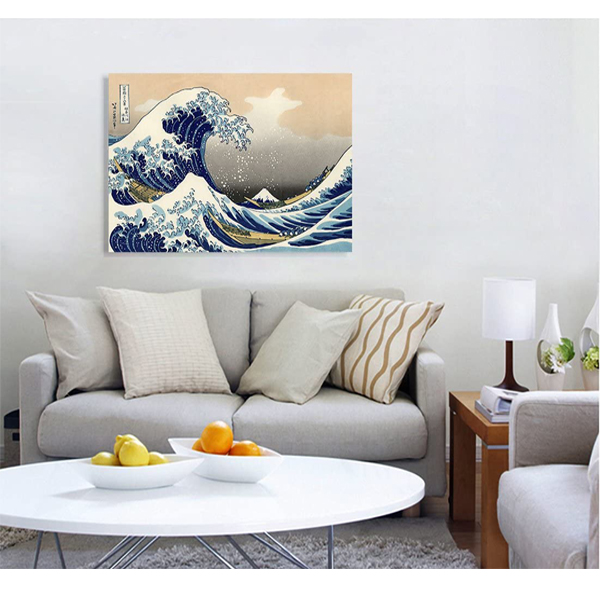تابلو نقاشی رنگ روغن طرح موج بزرگ کاناگاوا هوکوسای کد 6080