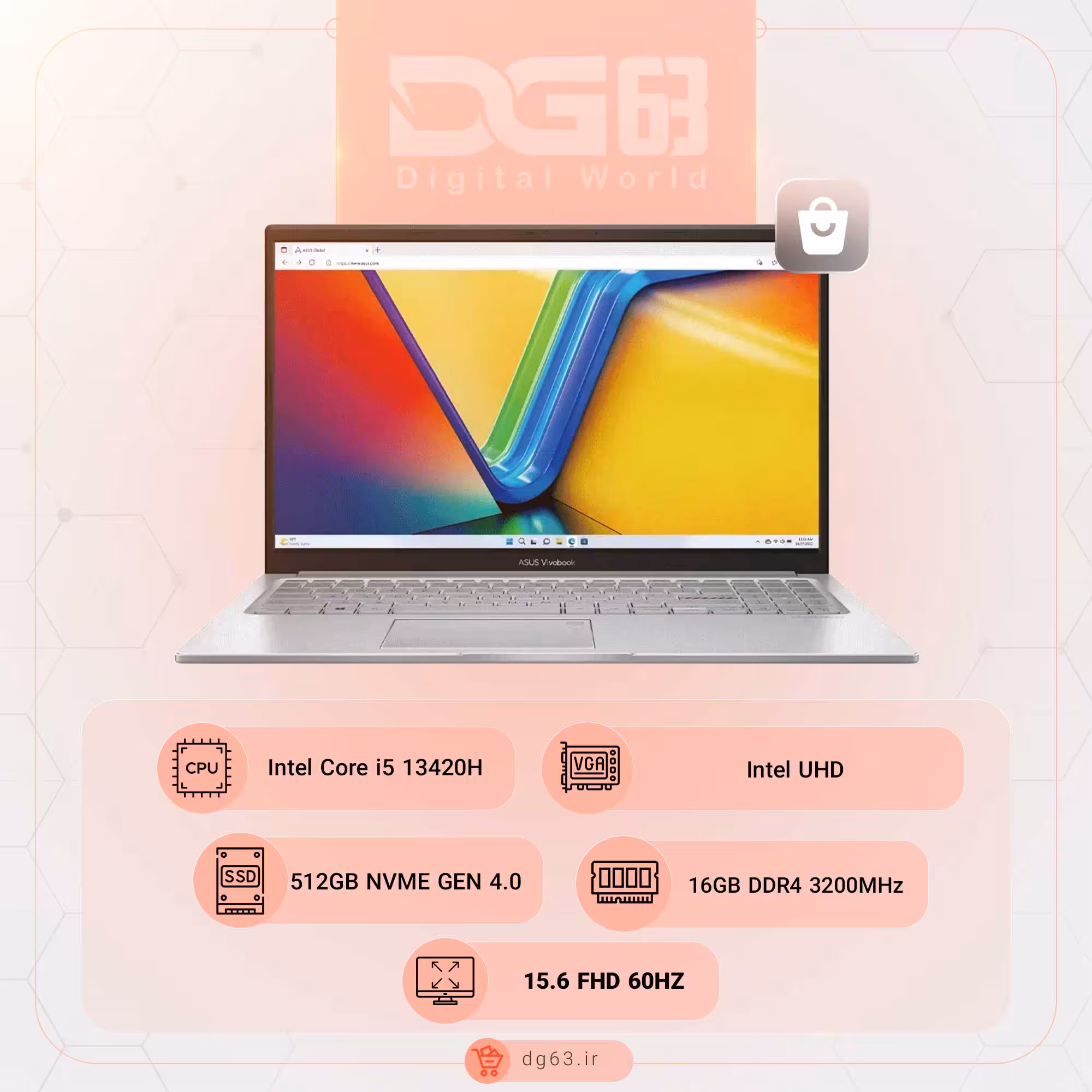 قیمت و خرید لپ تاپ ایسوس ASUS VivoBook 15 R1502VA I5 - دیجی 63
