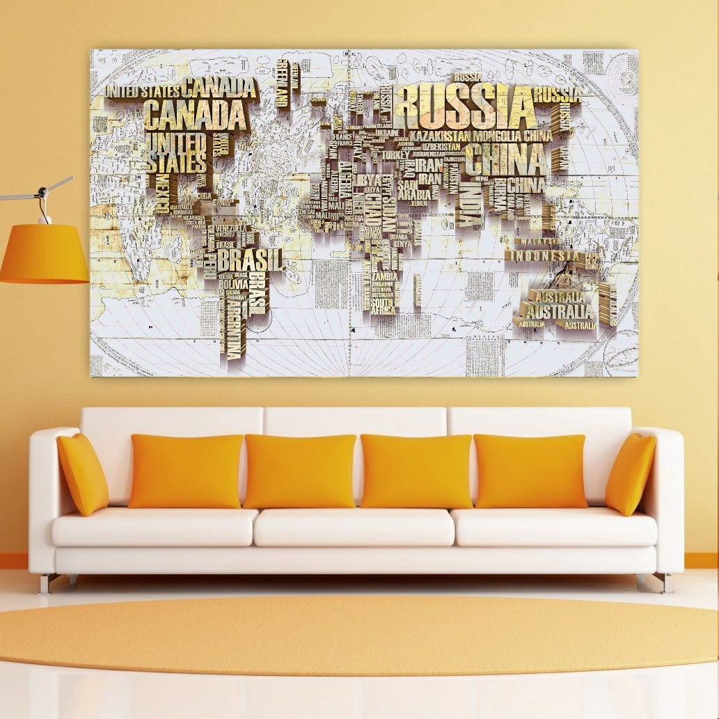 تابلو بوم طرح نقشه جهان مدل SDB1055
