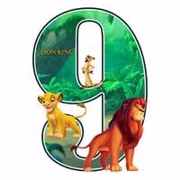 استند رومیزی مدل تولد عدد 9 طرح شیر شاه کد 989
