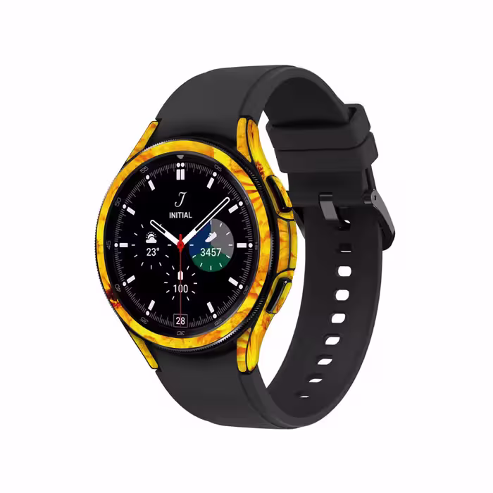برچسب ماهوت طرح Yellow Flower مناسب برای ساعت هوشمند سامسونگ Watch4 Classic 46mm