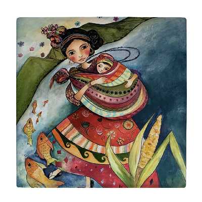  کاشی کارنیلا طرح مادر و کودک سرخ پوست کد wkk800