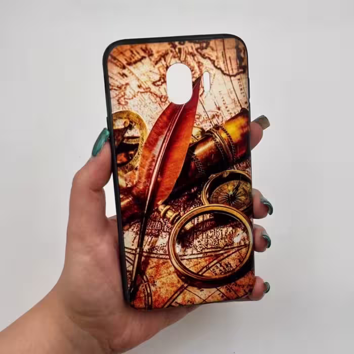 قاب گوشی Galaxy J4 2018 (J400) سامسونگ طرح جهانگردی قلم و دوربین کد 42223
