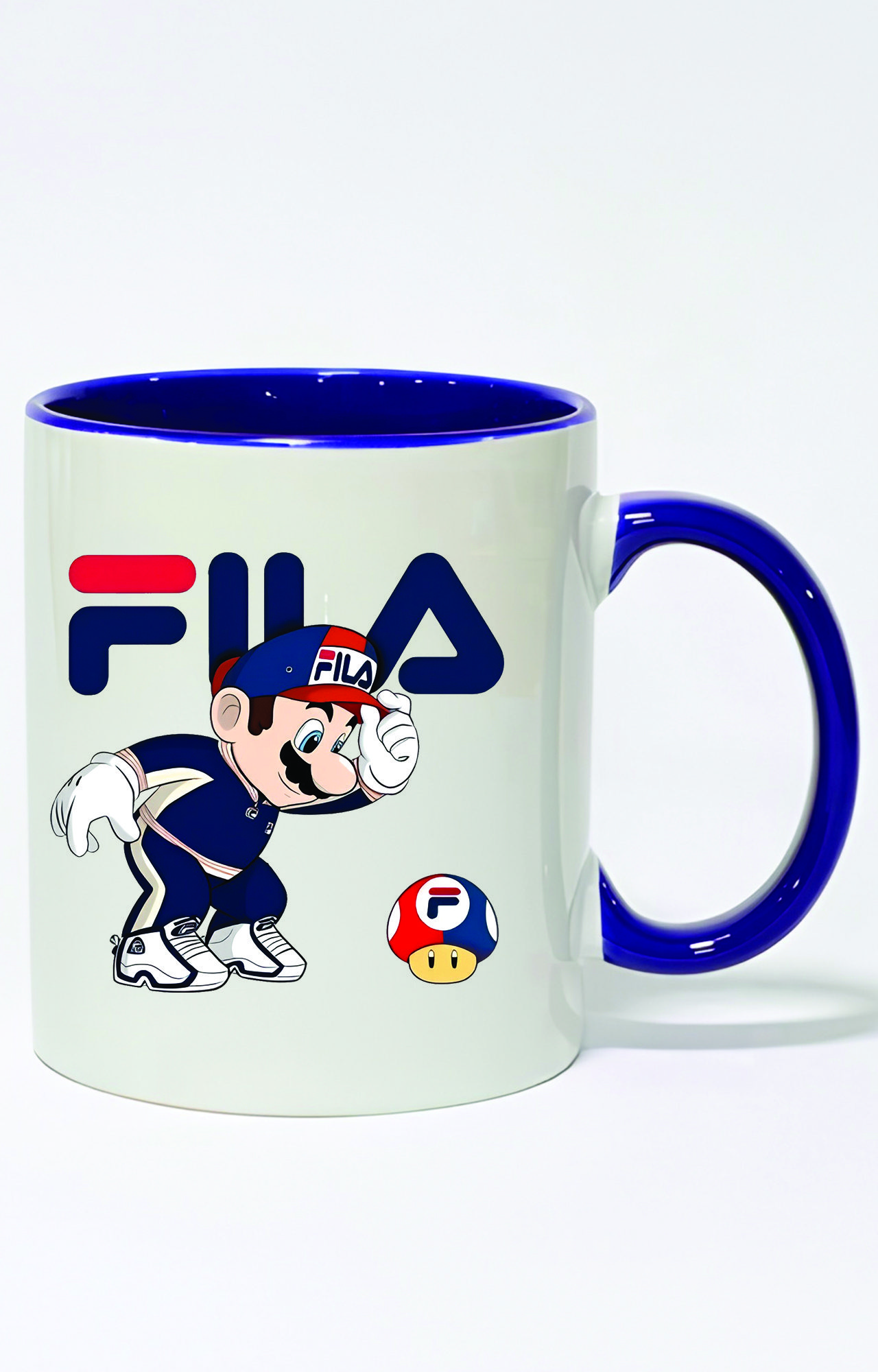 ماگ دسته و داخل رنگی طرح mario fila کد 3571